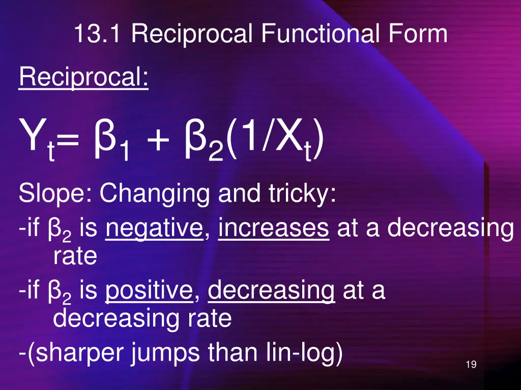 13 1 reciprocal functional form reciprocal