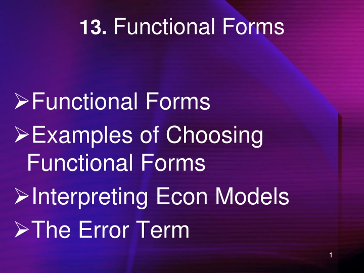 13 functional forms