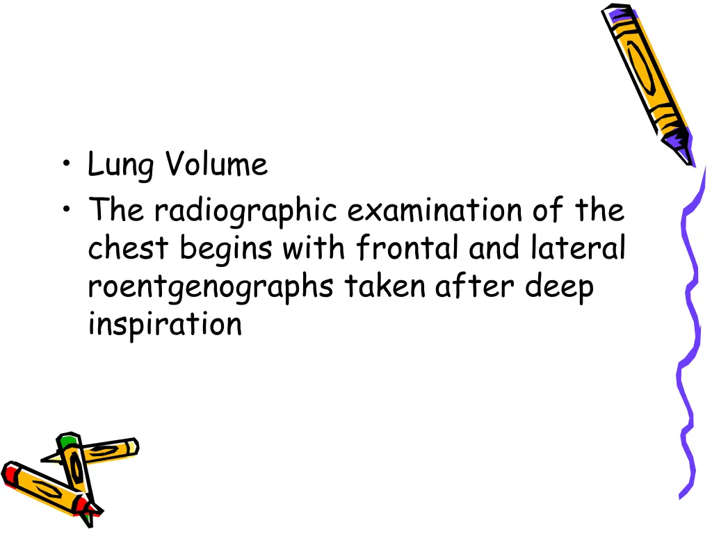 lung volume the radiographic examination