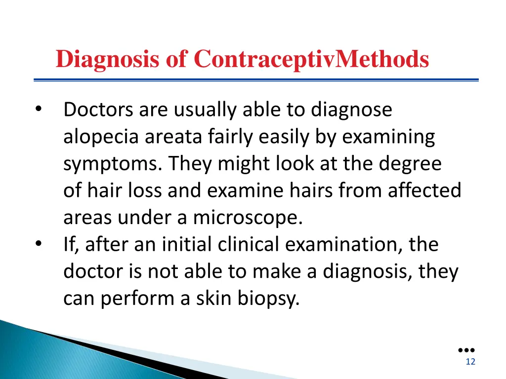 diagnosis of contraceptivmethods
