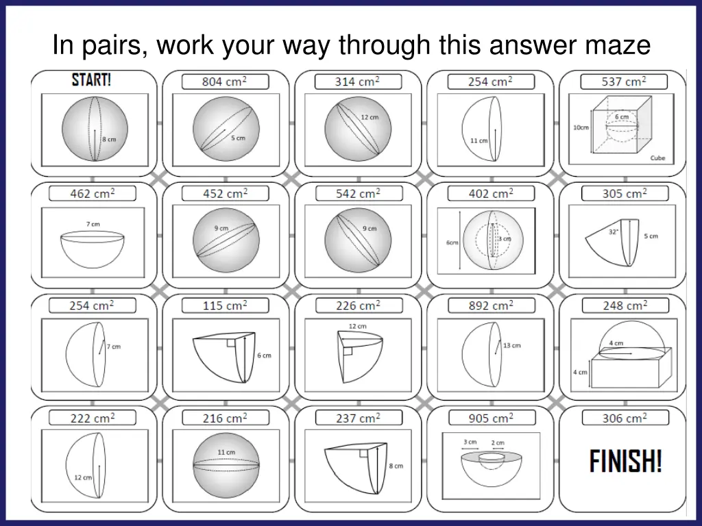in pairs work your way through this answer maze