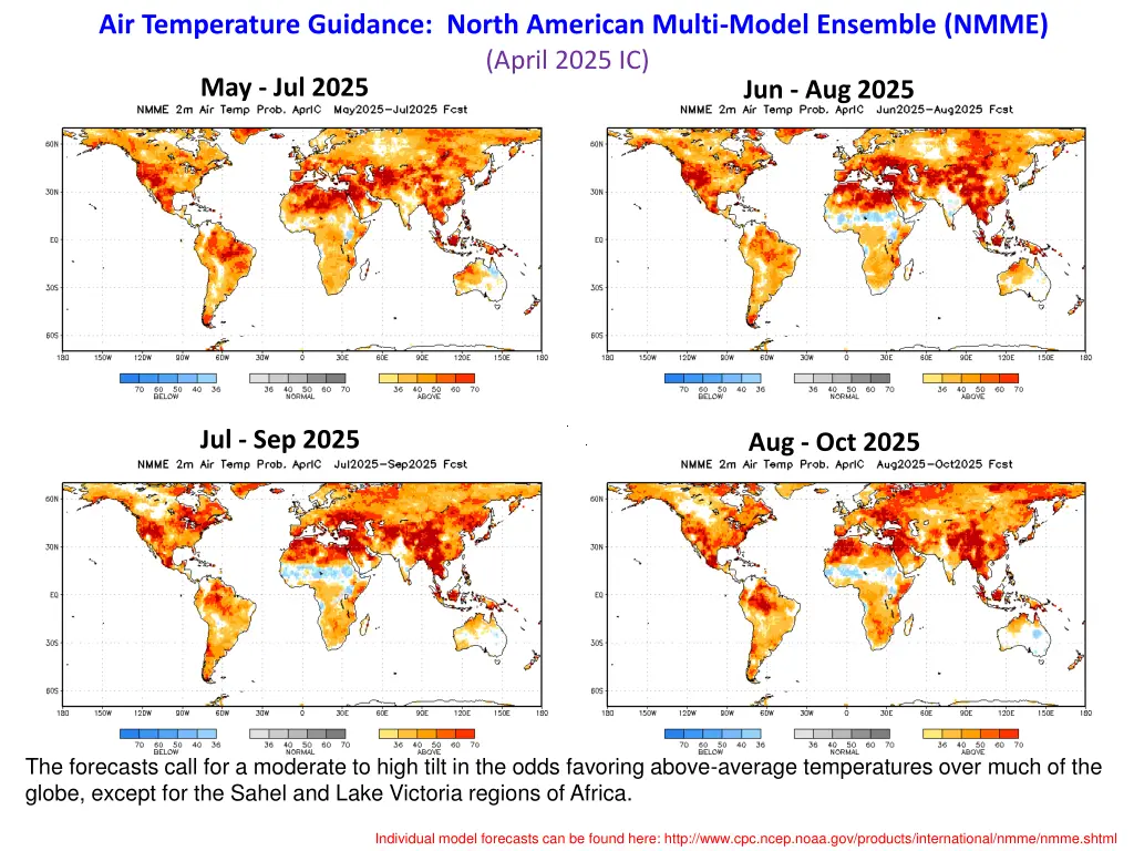 air temperature guidance north american multi