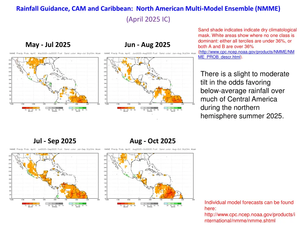 rainfall guidance cam and caribbean north