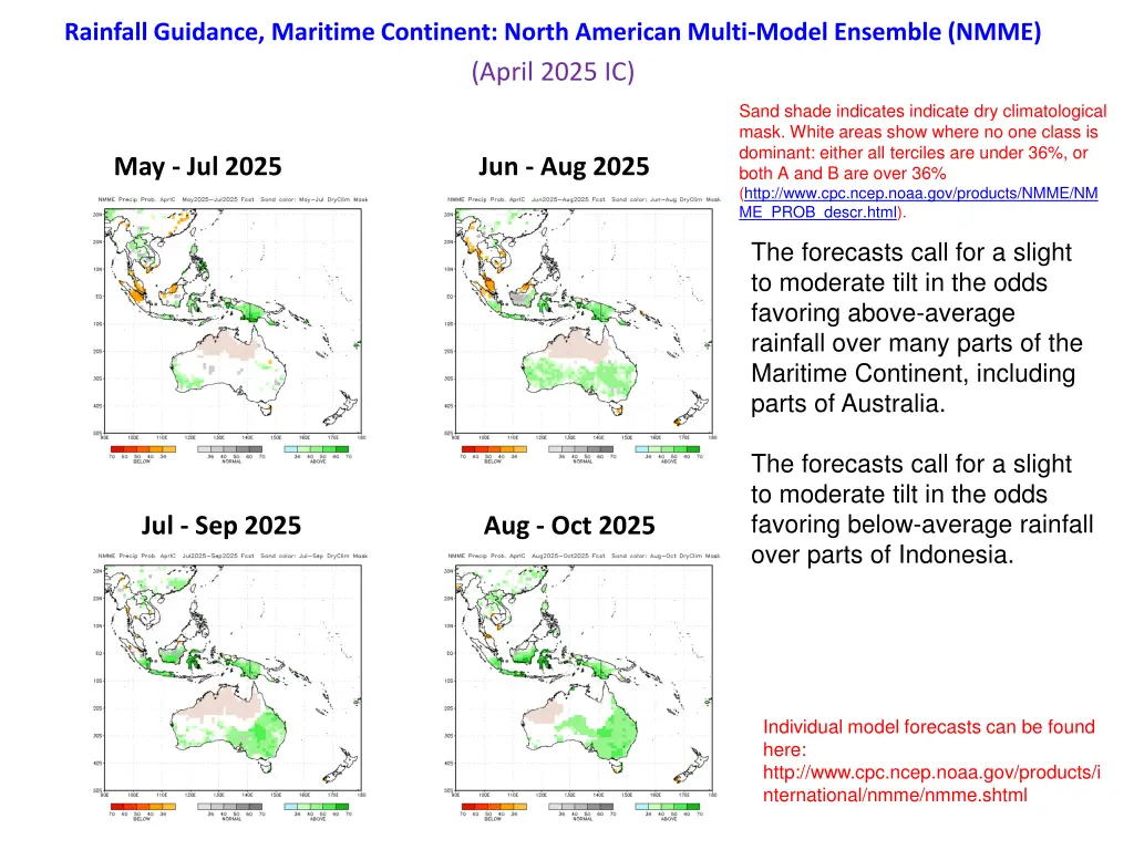 rainfall guidance maritime continent north