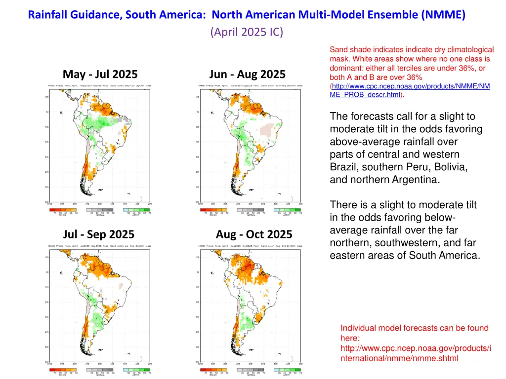 rainfall guidance south america north american