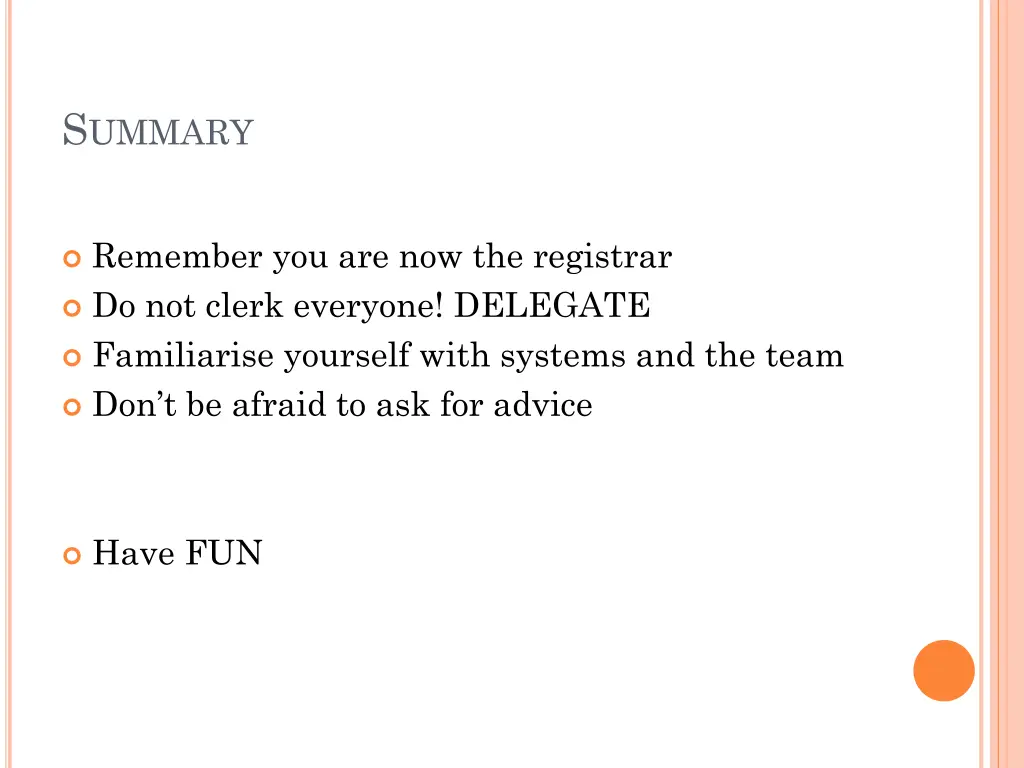 s ummary