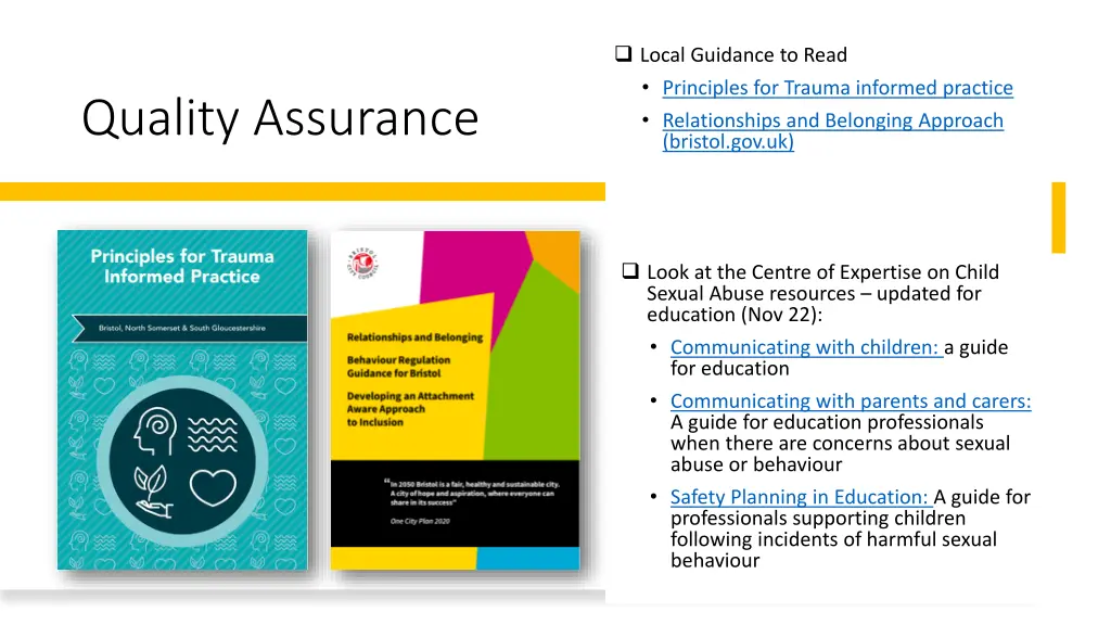 local guidance to read principles for trauma