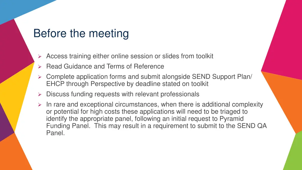 before the meeting