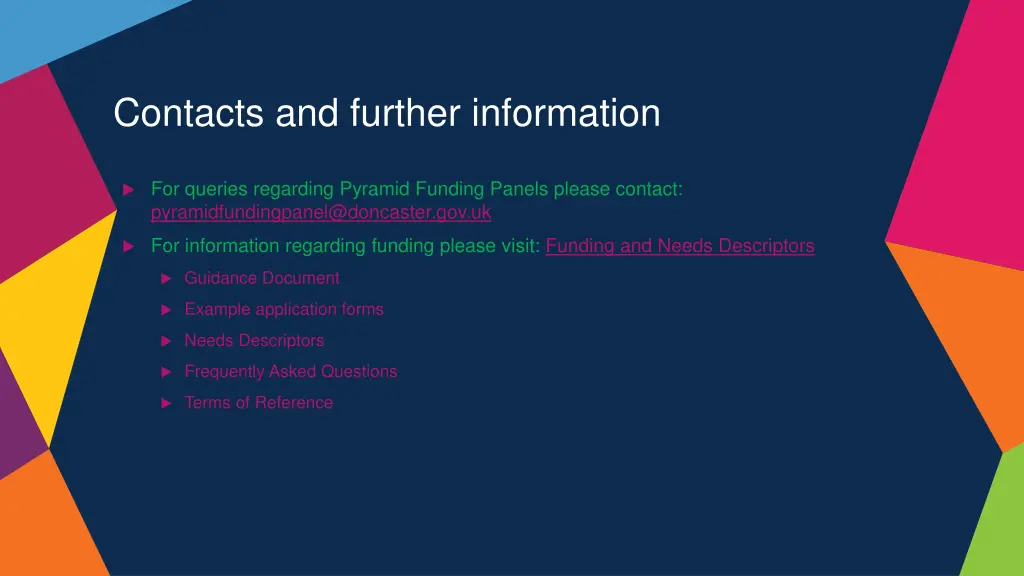 contacts and further information