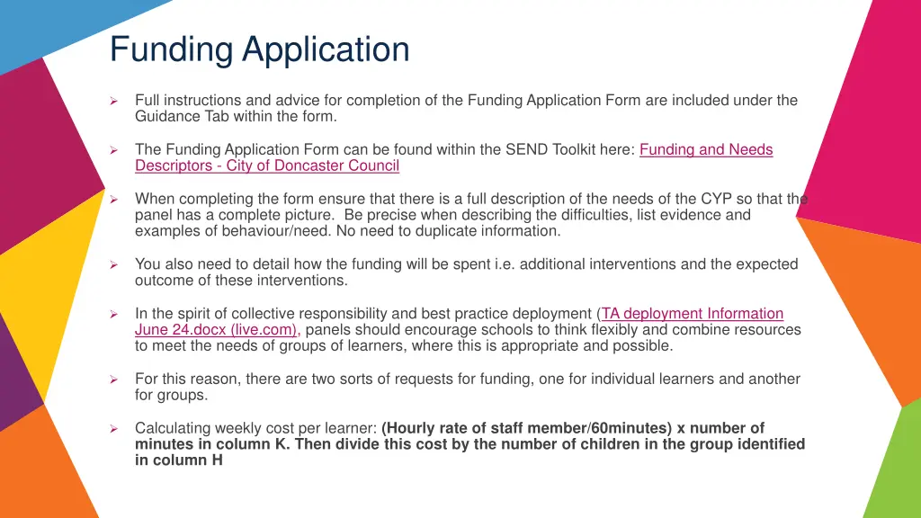 funding application