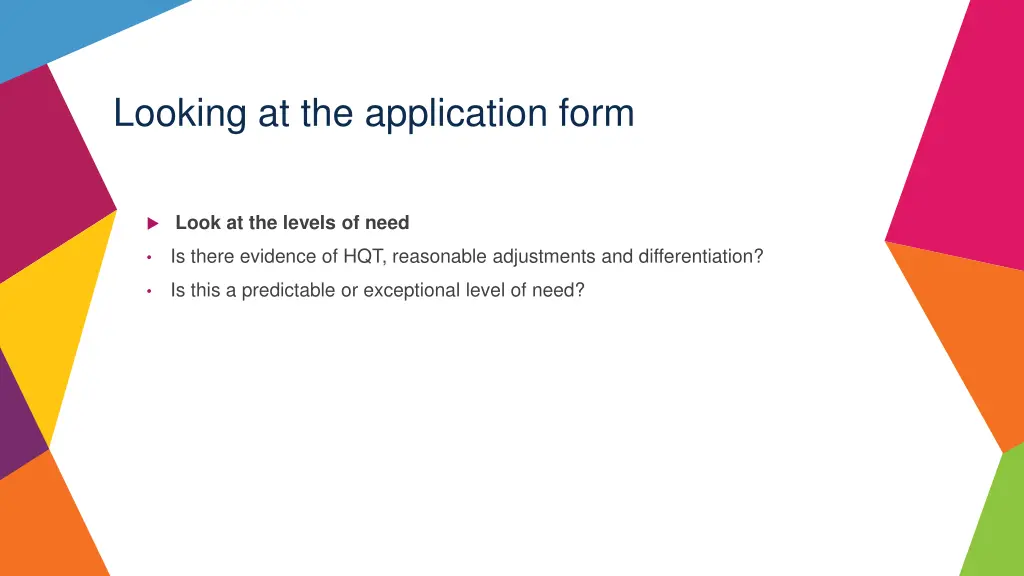 looking at the application form 1