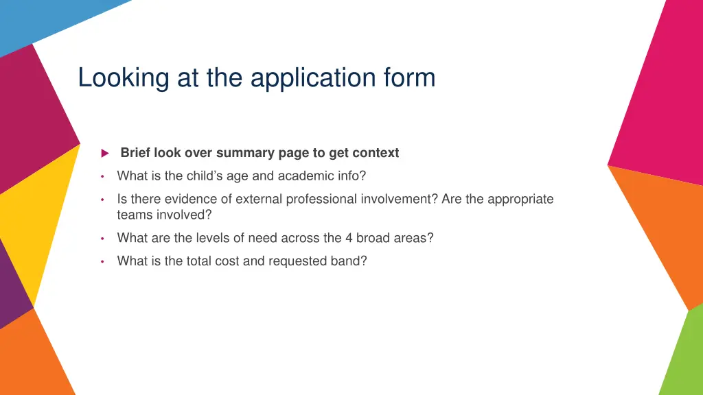 looking at the application form