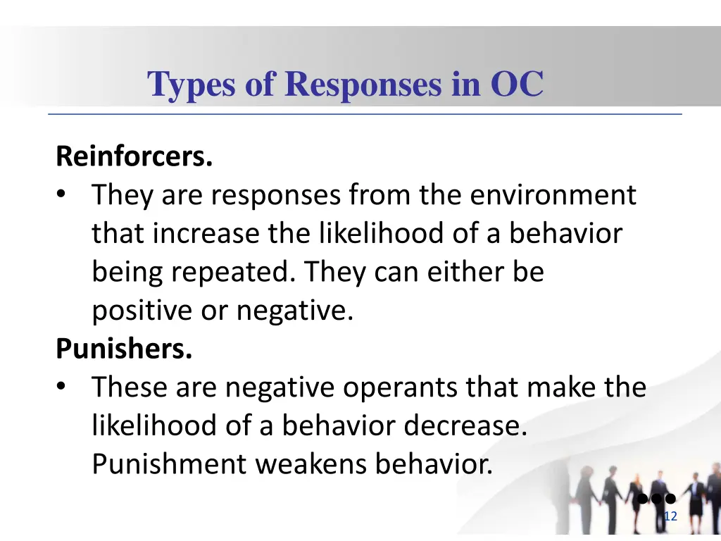 types of responses in oc 1