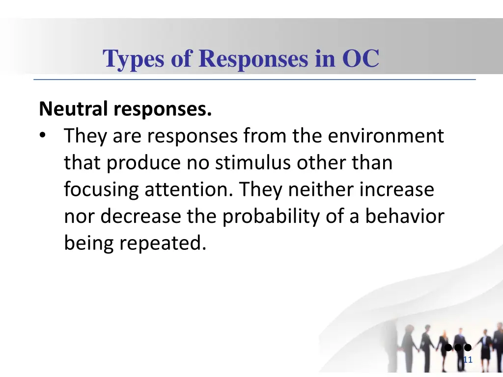 types of responses in oc