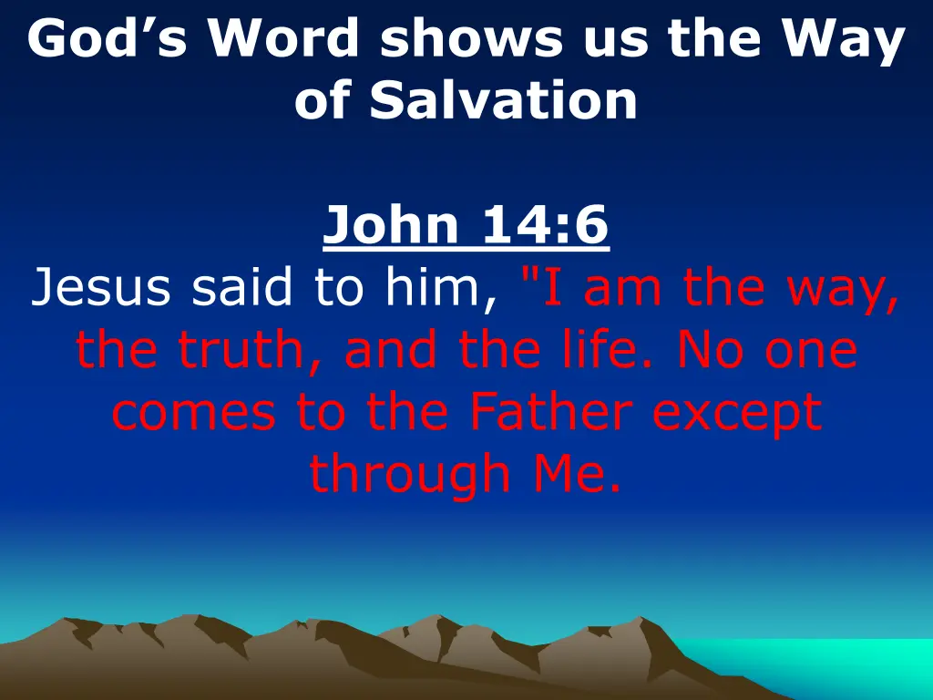 god s word shows us the way of salvation