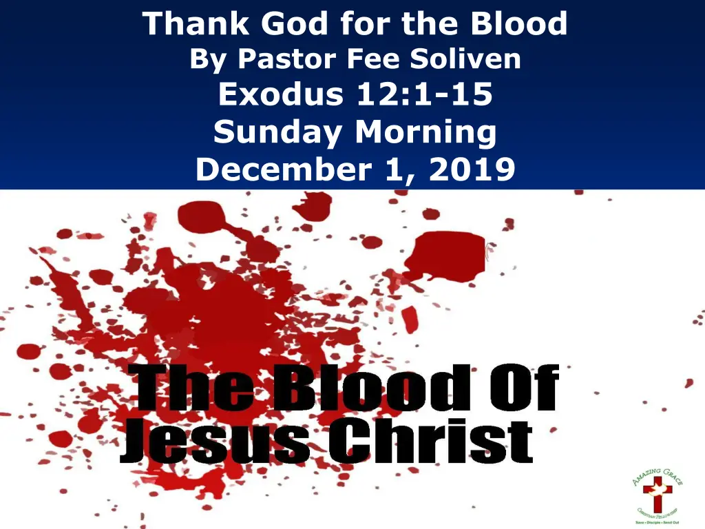 thank god for the blood by pastor fee soliven