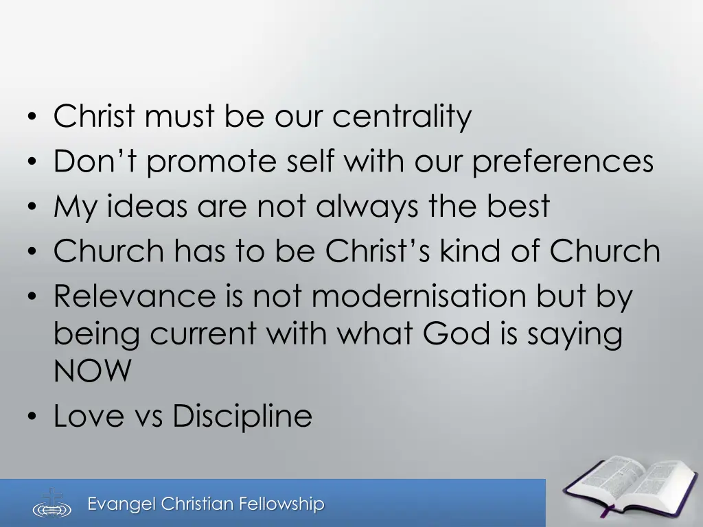 christ must be our centrality don t promote self