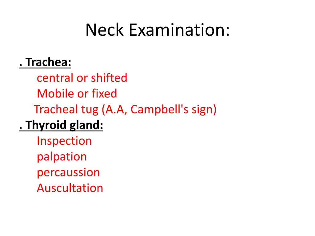 neck examination