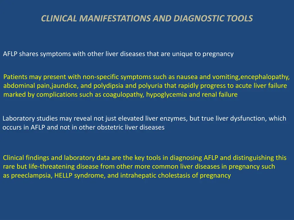 clinical manifestations and diagnostic tools