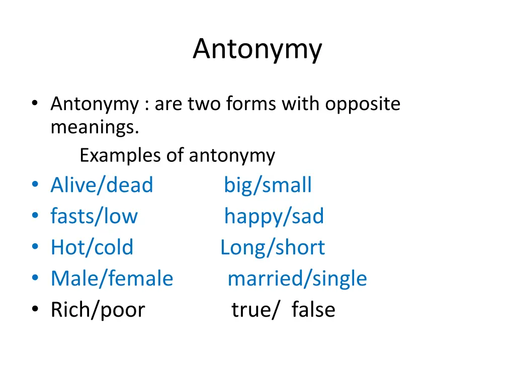 antonymy