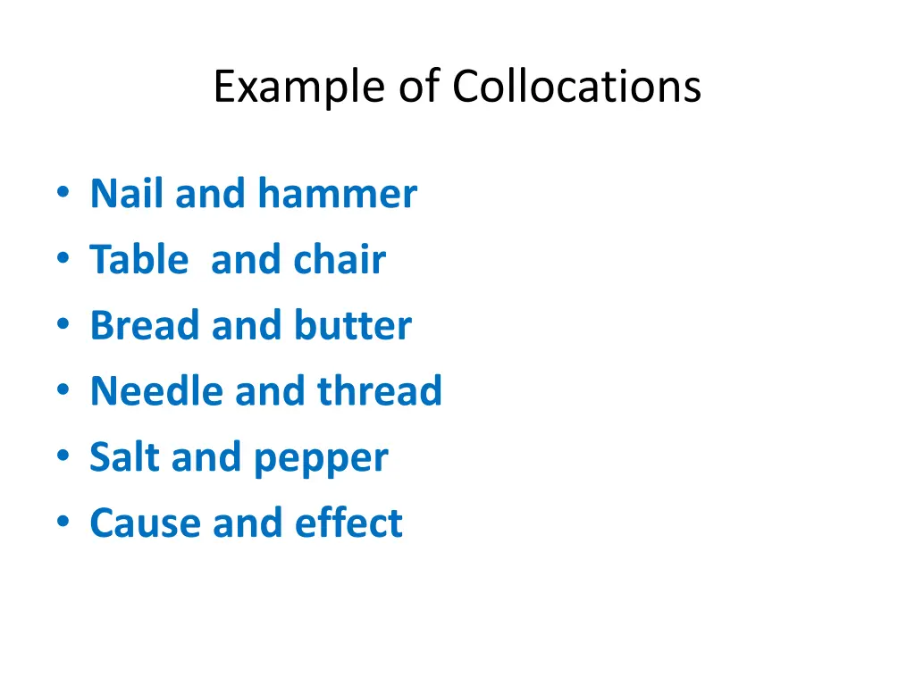 example of collocations