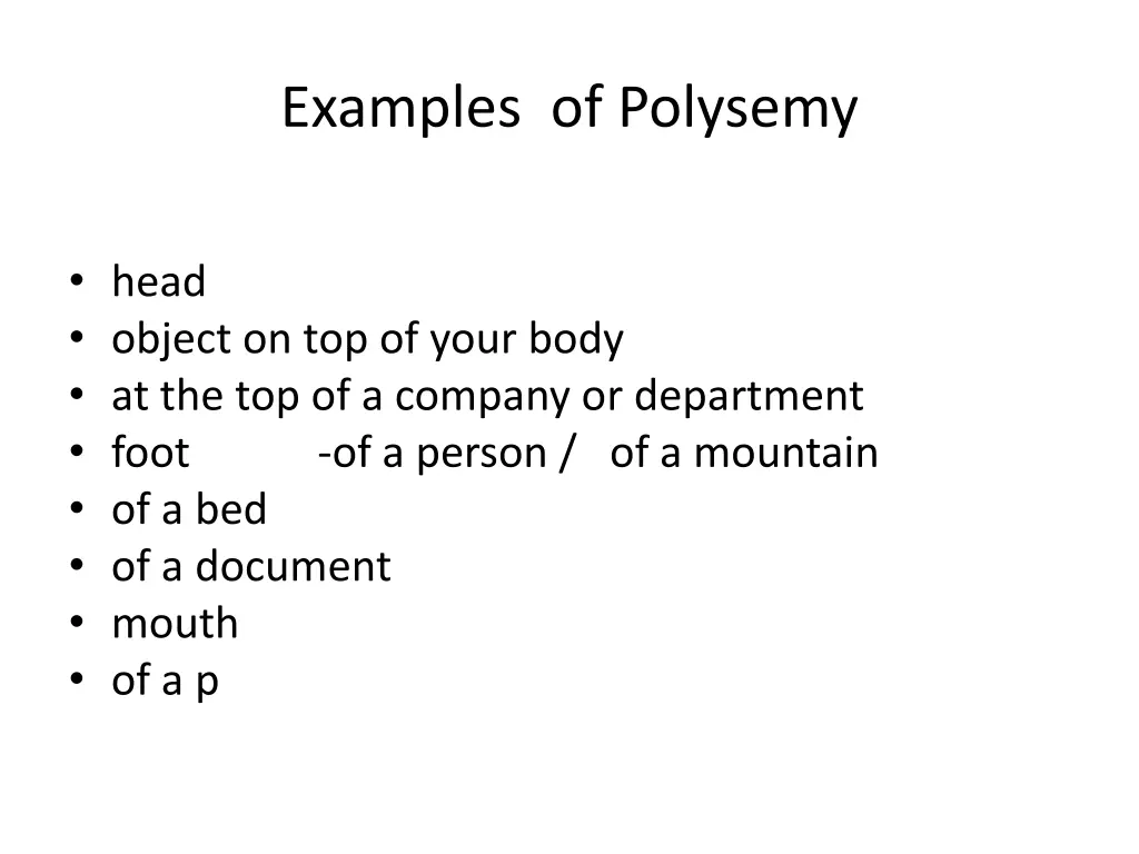 examples of polysemy