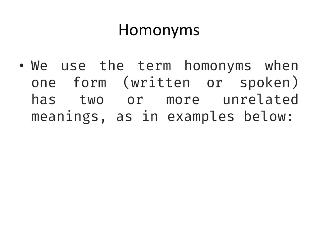homonyms