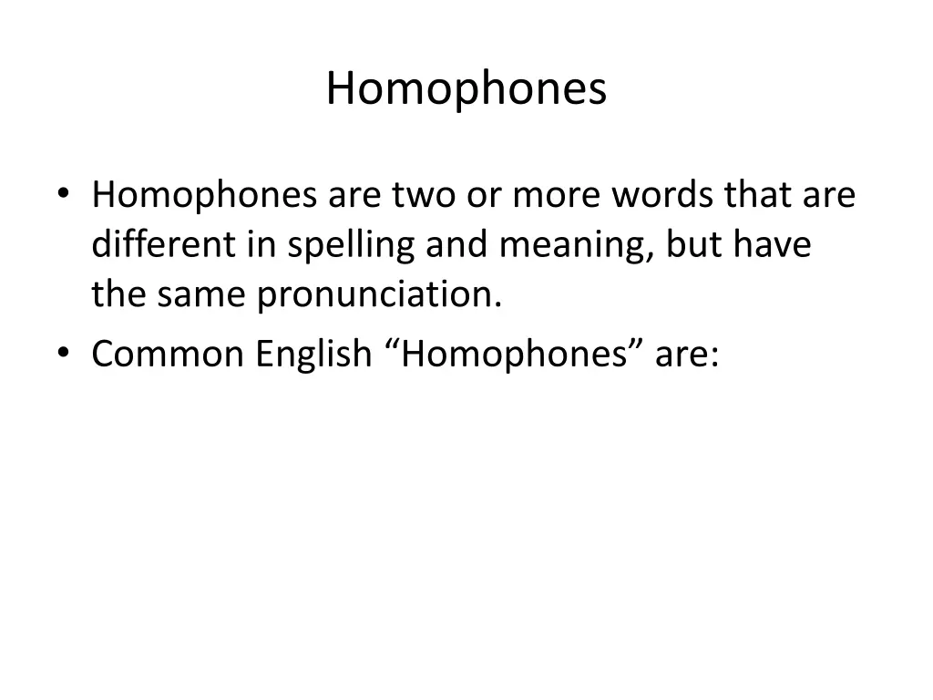 homophones
