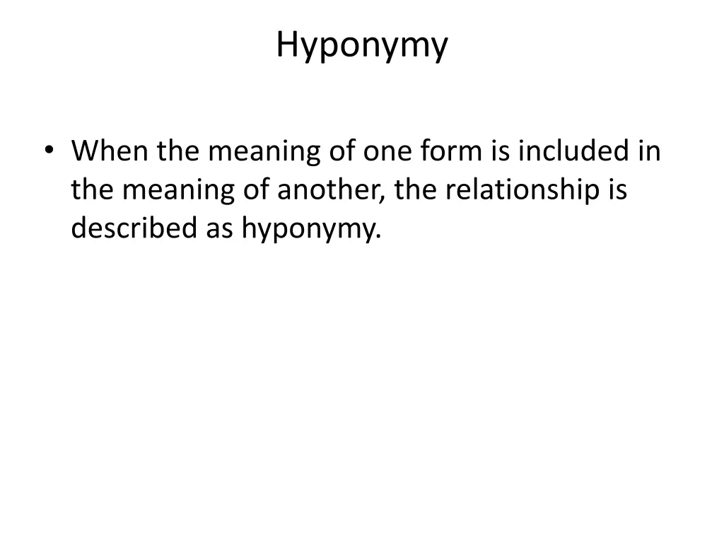 hyponymy 1