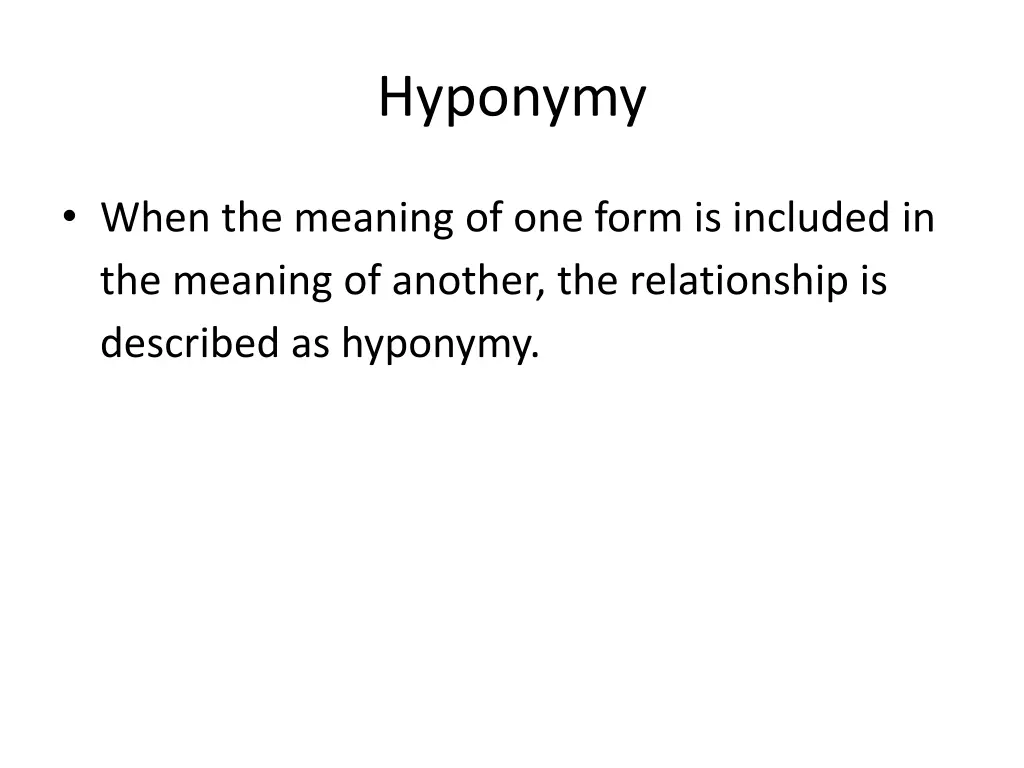 hyponymy