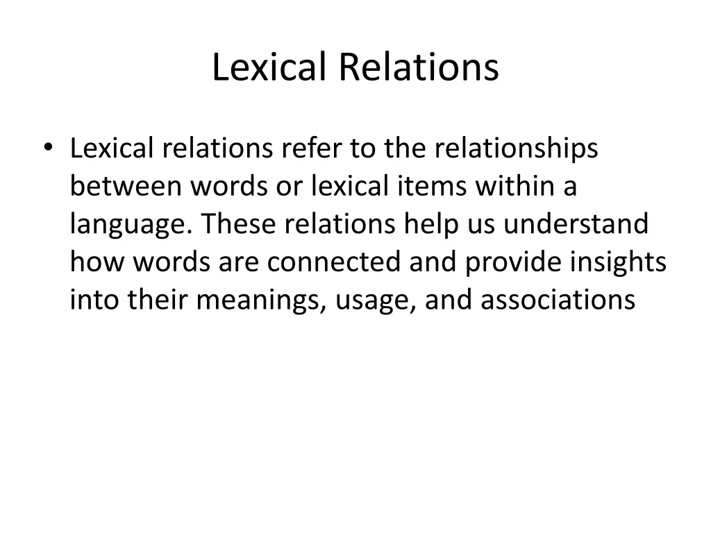 lexical relations