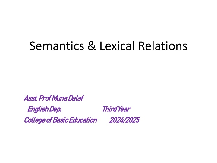 semantics lexical relations