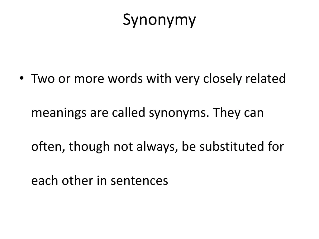 synonymy