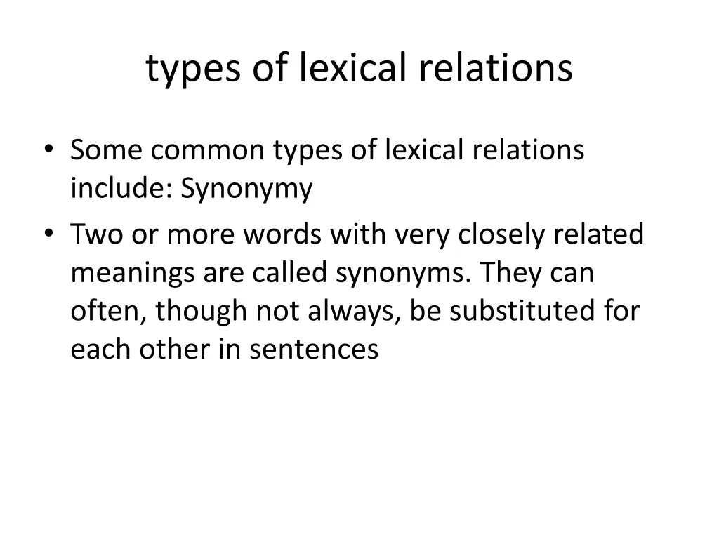 types of lexical relations