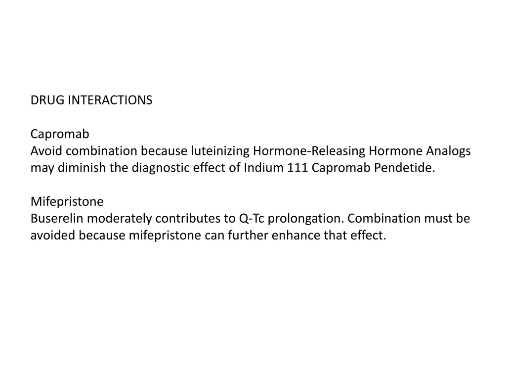 drug interactions capromab avoid combination