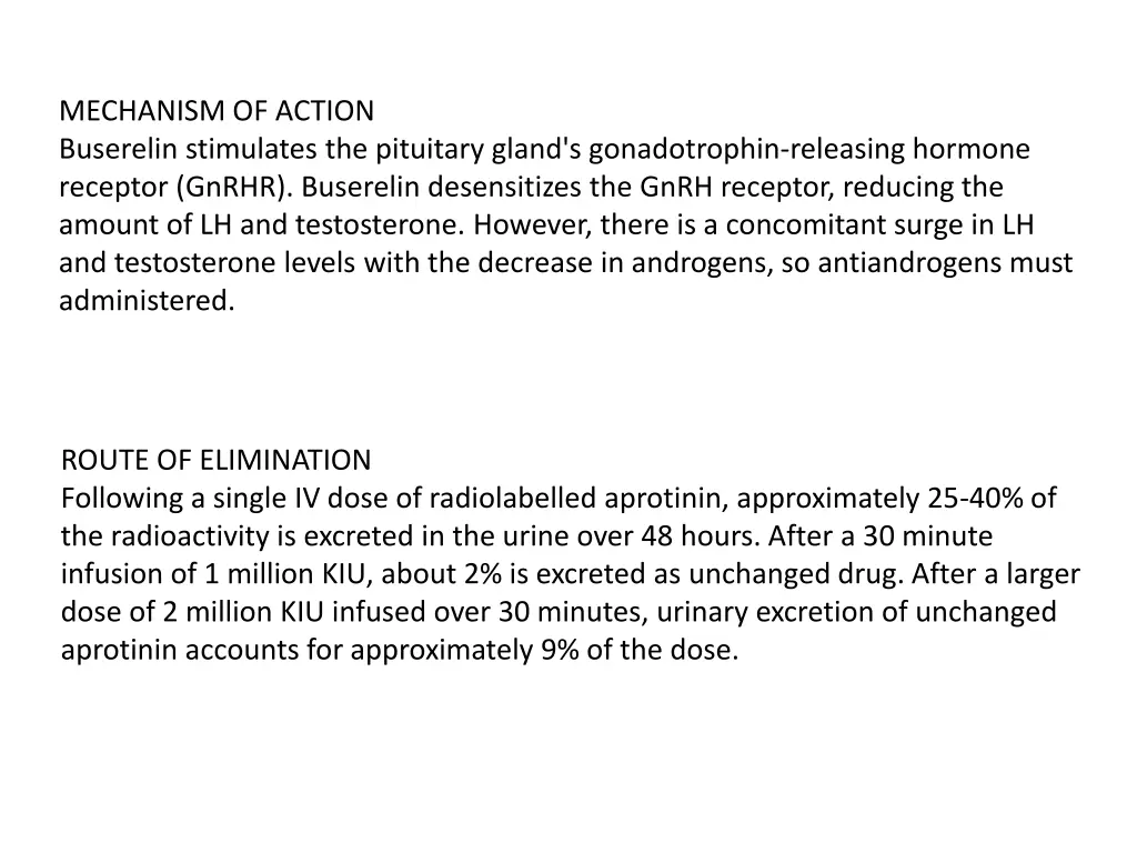 mechanism of action buserelin stimulates
