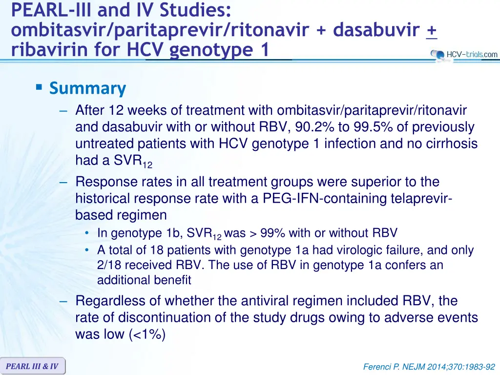 pearl iii and iv studies ombitasvir paritaprevir 4