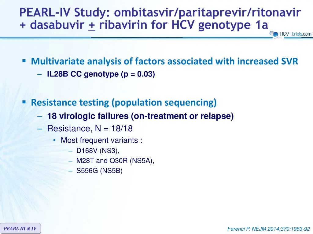 pearl iv study ombitasvir paritaprevir ritonavir 1
