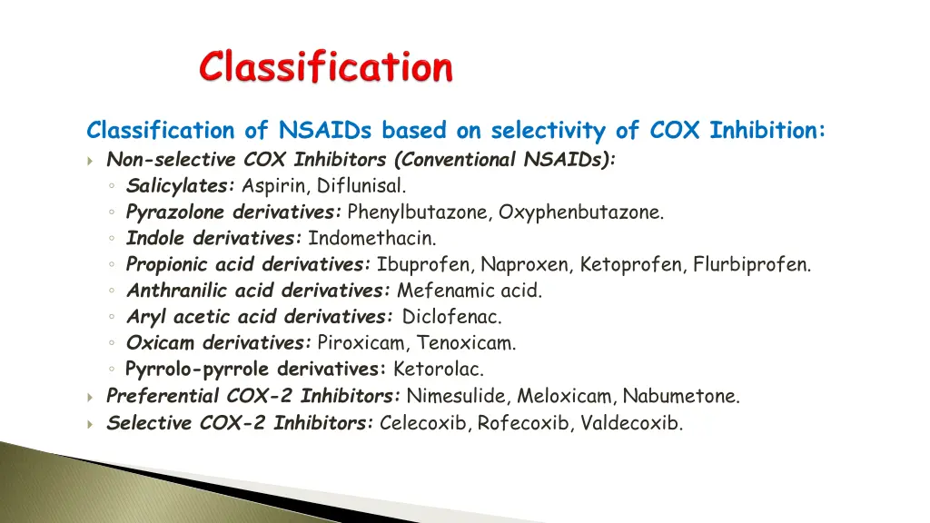 classification of nsaids based on selectivity