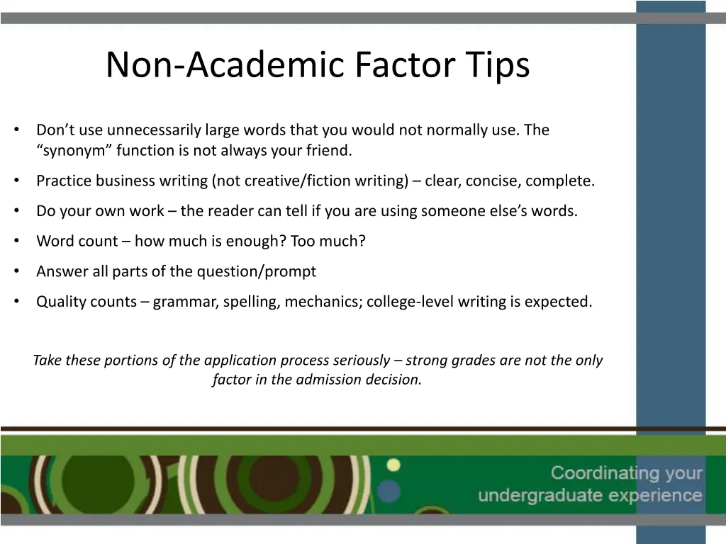 non academic factor tips