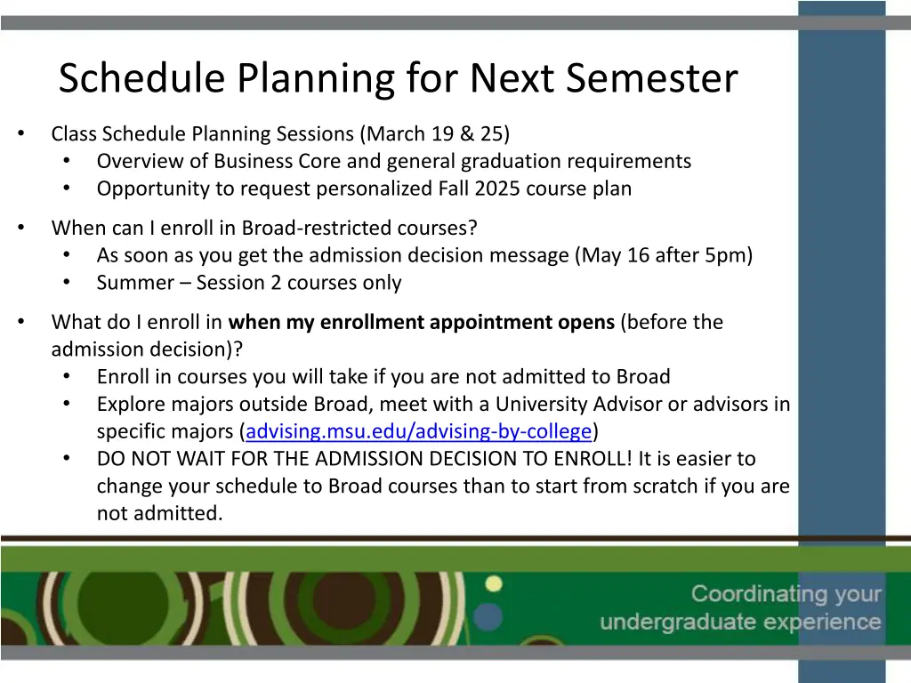 schedule planning for next semester