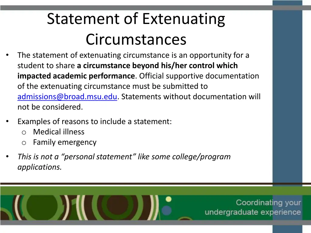 statement of extenuating circumstances