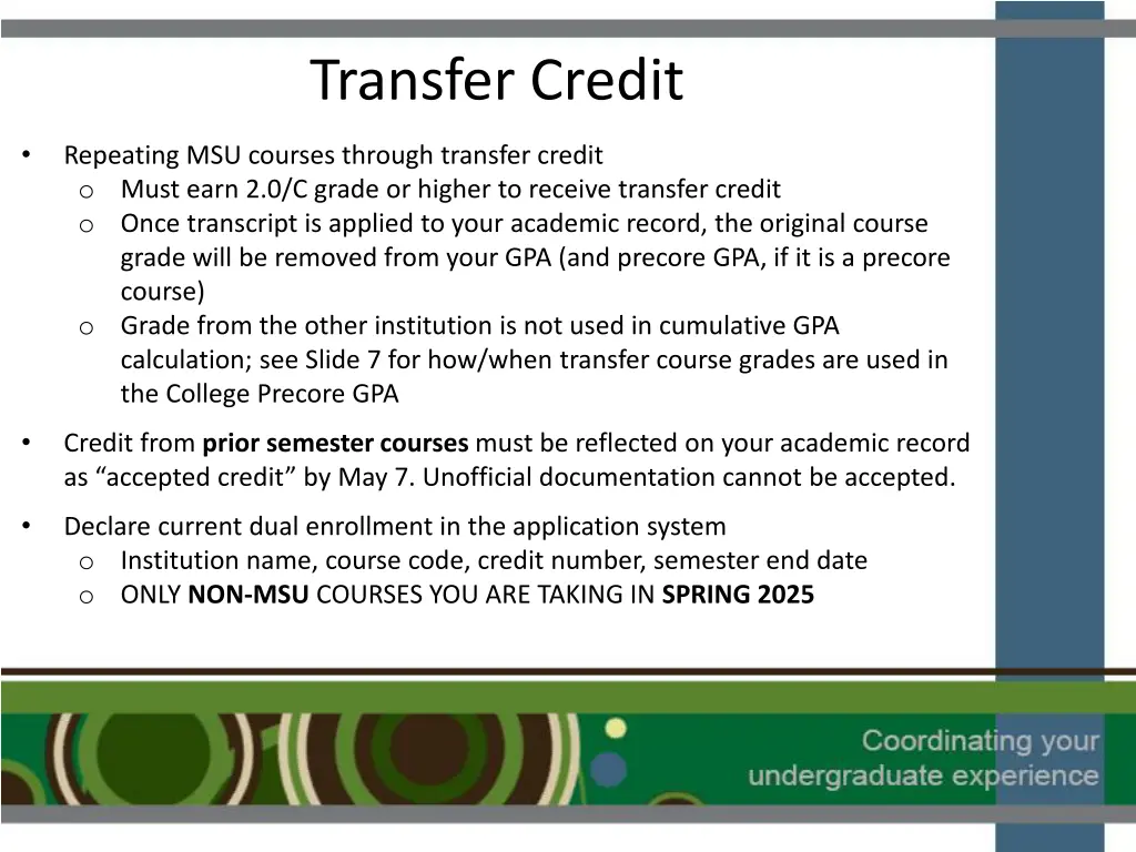 transfer credit