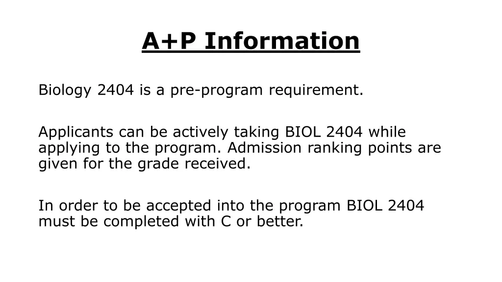 a p information