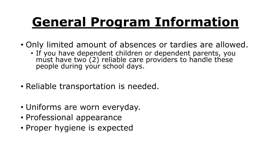 general program information 1