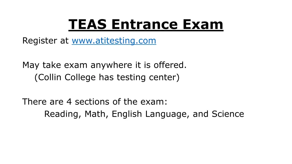 teas entrance exam register at www atitesting com