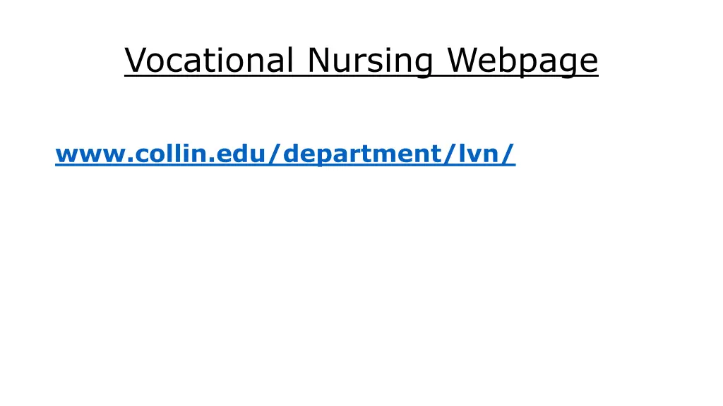 vocational nursing webpage