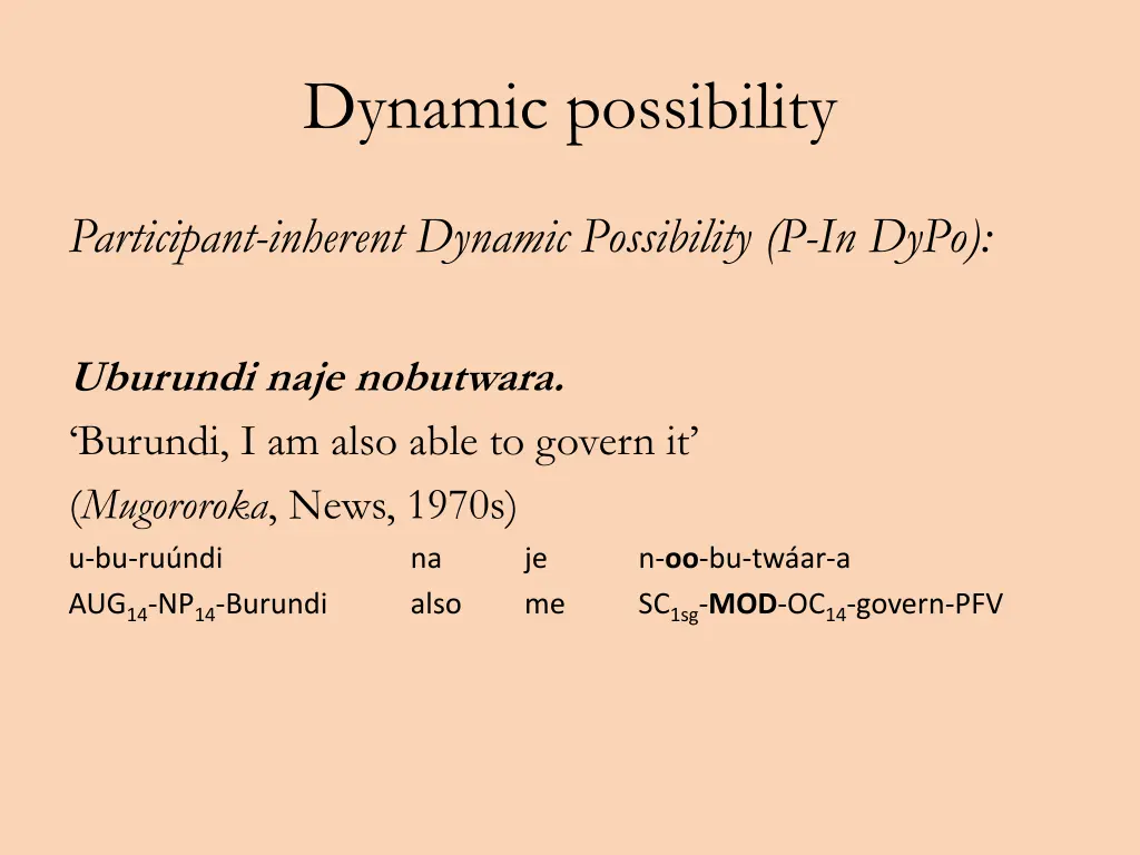 dynamic possibility