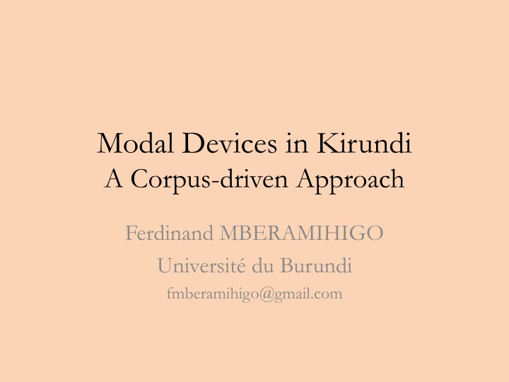 modal devices in kirundi a corpus driven approach