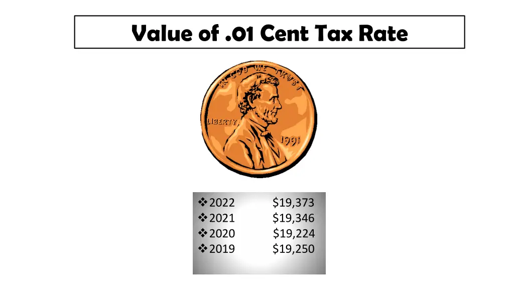value of 01 cent tax rate